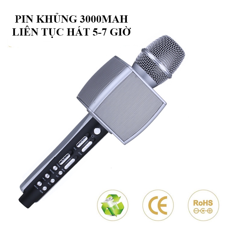 Micro Karaoke Bluetooth Không Dây YS92 Kèm Loa Âm Lớn Bắt Giọng Hát Hay Hỗ Trợ Thẻ Nhớ, Thu Âm Chuyên Nghiệp