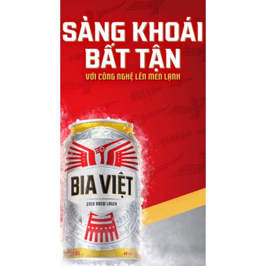 Thùng 12 Lon Bia Việt 330ml (Giao Hàng: Now / Grab)