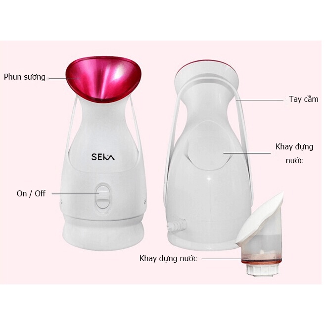 Máy xông mặt chính hãng cao cấp SEKA mẫu mới, máy xông nóng ion âm thải độc cho da mặt