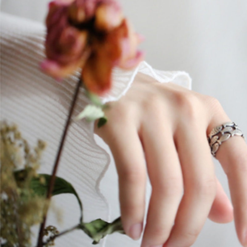 Nhẫn cưới bằng bạc 925 hình cá có thể điều chỉnh kích cỡ