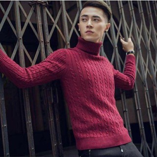 Áo len nam cổ lọ vặn thừng cao cấp ...