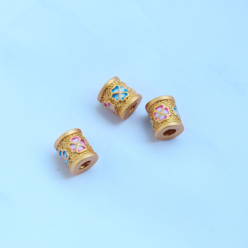 Hạt Xỏ Lỗ Đồng 18k Màu Vàng Kim 9mm Dùng Làm Trang Sức diy