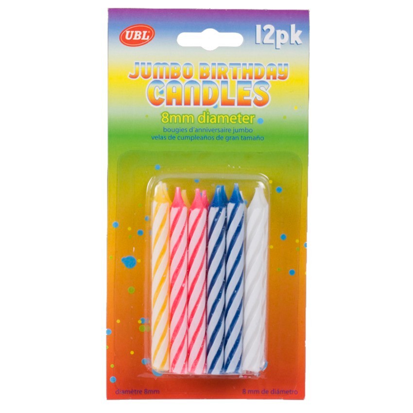 Bộ 12 Đèn cầy sinh nhật Uncle Bills SC0042 8.5cm (Nhiều màu)