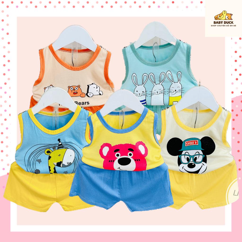 Quần áo bé trai quần áo bé gái ba lỗ Minly Mom quần áo trẻ em chất liệu thun lạnh thoáng mát mùa hè