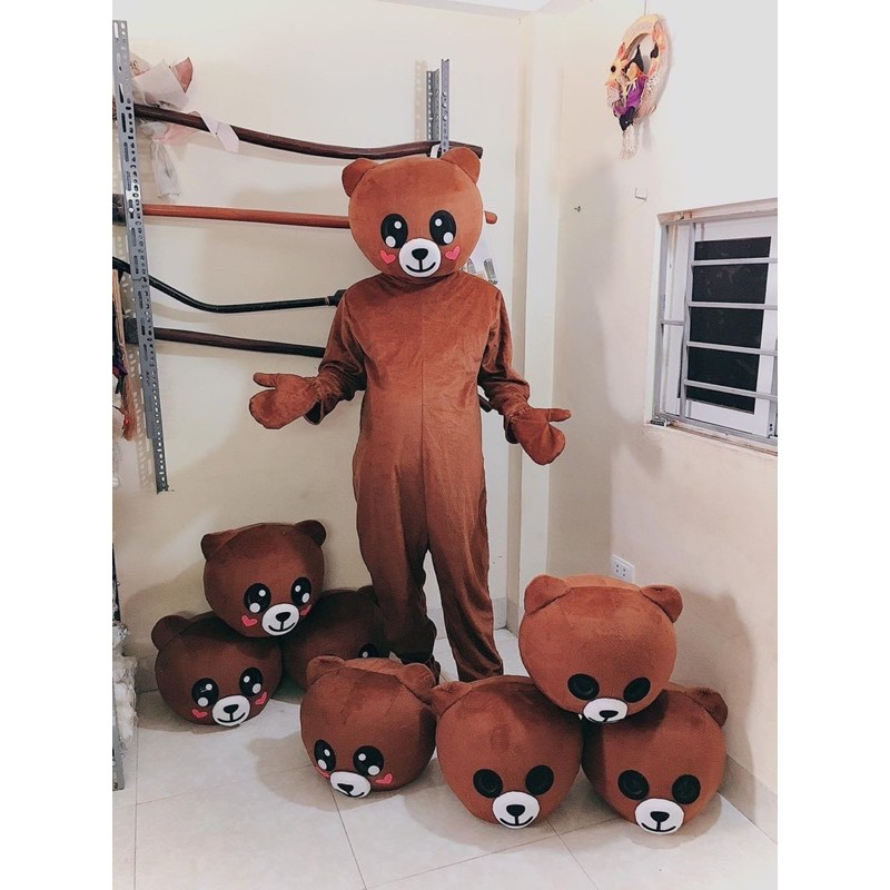 gấu mascot brown gấu lầy( tặng túi)