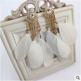 ⚡Bông Tai Vintage lông Vũ Tua Rua⚡