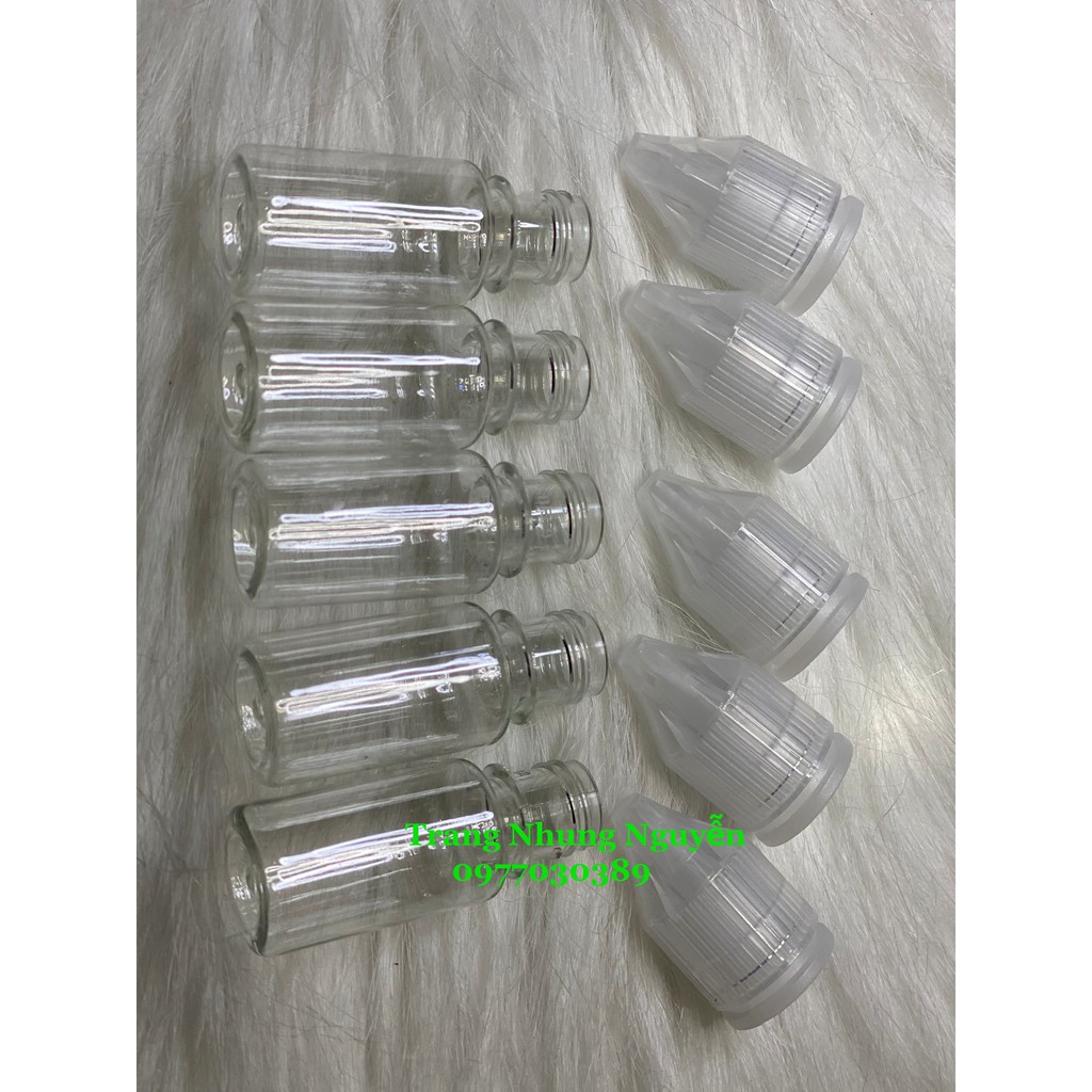 Lọ nhựa 10ml chiết mực xăm nắp trắng