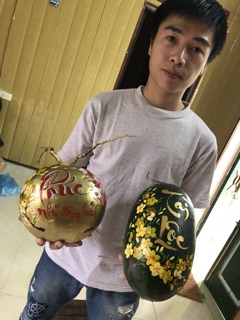 Dừa thư pháp