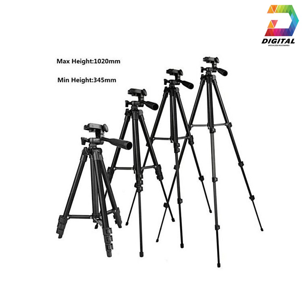 [Mã ELFLASH5 giảm 20K đơn 50K] Gậy Chụp Hình Tripod 3 Chân Thân Nhôm TF 3120 Cho Điện Thoại, Máy Ảnh Chuẩn Loại 1