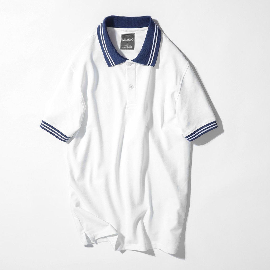 Áo Thun Polo nam cổ bẻ phối kẻ tay áo, chất liệu Cotton xuất khẩu, form chuẩn, size lên tới 85kg Dilano APD05 | BigBuy360 - bigbuy360.vn
