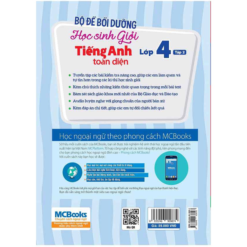 Sách_Học kèm app miễn phí_Bộ đề bồi dưỡng học sinh giỏi tiếng anh toàn diện lớp 4 tập 2