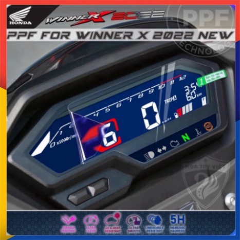 Dán Bảo Vệ Mặt Đồng Hồ Honda Winner X 2022 Chât Liệu PPF 6 Lớp