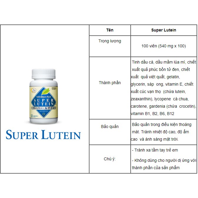 Super Lutein - Dưỡng chất cho đôi mắt sáng