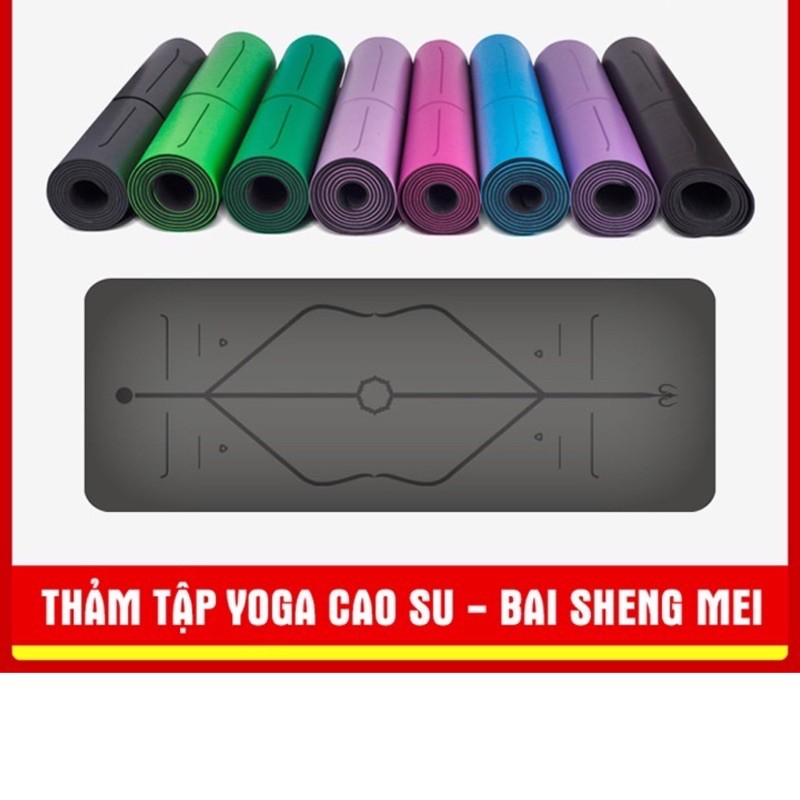 Thảm Tập Yoga Định Tuyến Cao Su Tự Nhiên PU Chống Trượt tuyệt đối, hàng công ty Bảo Hành 3 tháng .