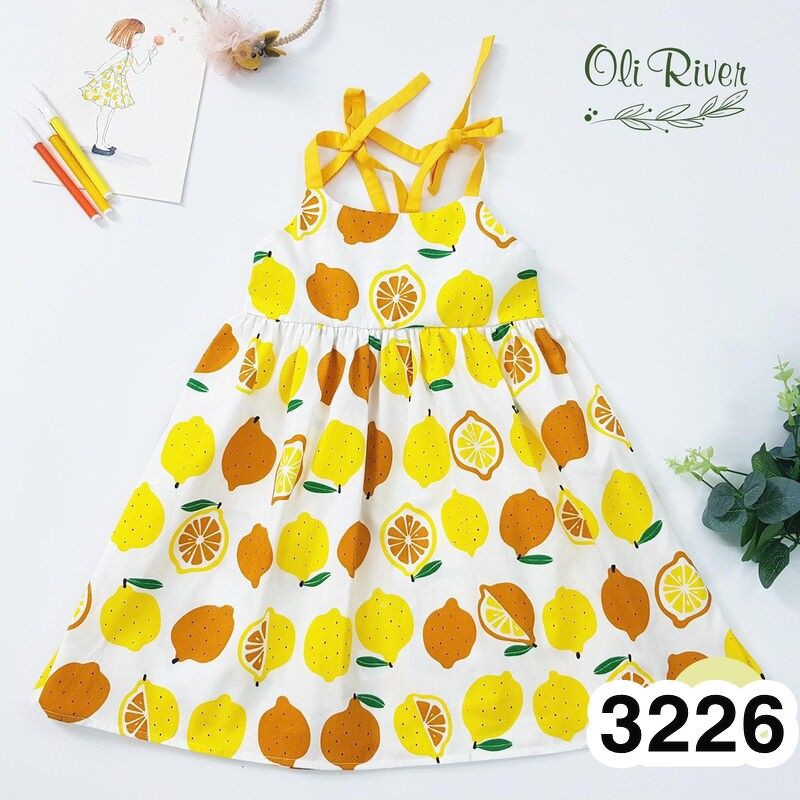 Đầm Bé Gái Oliriver Hai Dây Cho Bé Từ 11-33KG