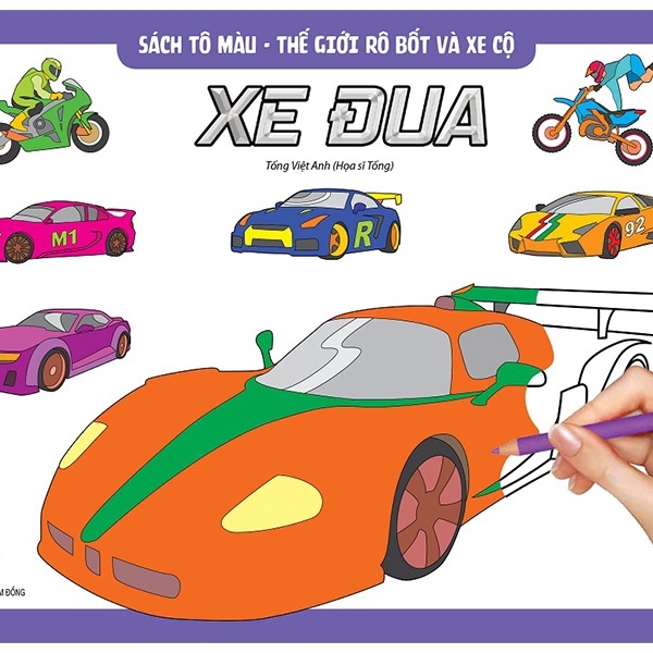 Sách - Sách Tô Màu - Thế Giới Rô Bốt Và Xe Cộ Xe Đua (Tái Bản 2019)