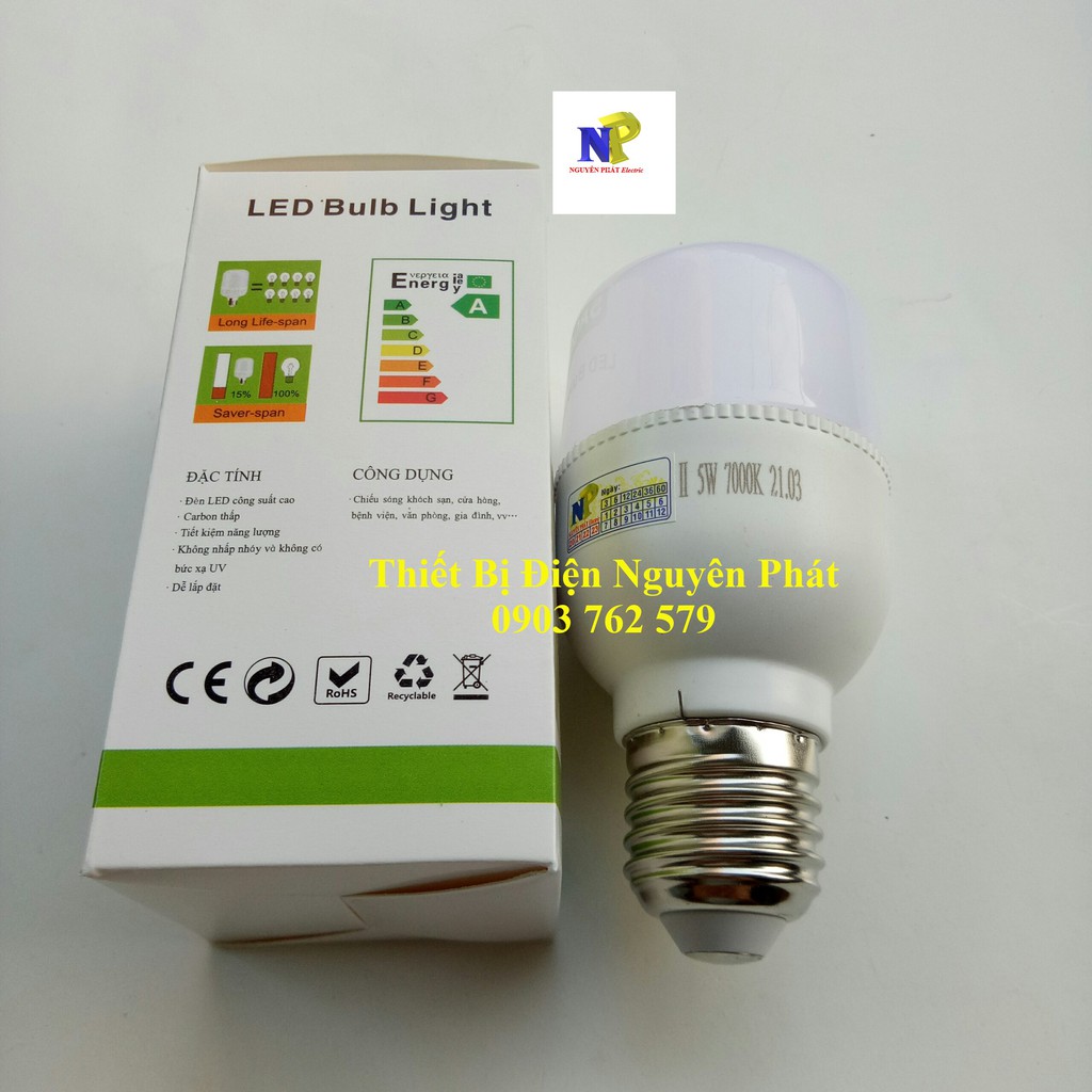 Bóng Đèn Led 5w E27 Kín Nước (Ánh Sáng Trắng/Vàng) - Tiết Kiệm Năng Lượng