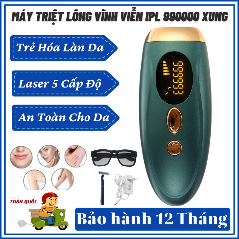 Máy Triệt Lông Toàn Thân - Vĩnh Viễn Mini Cầm Tay Triệt Lông Toàn Thân Bằng Laser IPL 990000 Không Gây Đau - Bh 12 Tháng