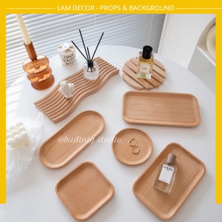 Khay gỗ decor, khay gỗ đựng đồ ăn, đĩa gỗ chụp ảnh decor tiện dụng ( Gỗ tần bì)