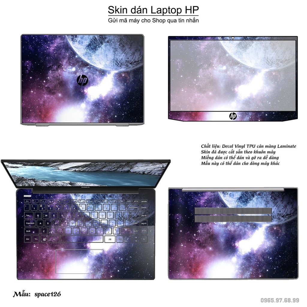 Skin dán Laptop HP in hình không gian nhiều mẫu 21 (inbox mã máy cho Shop)