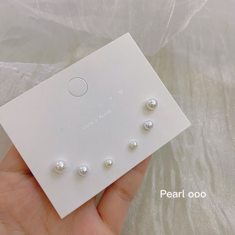Bông Tai Bạc 925 Đính Ngọc Trai Đơn Giản Phong Cách Hàn Quốc Thời Trang
