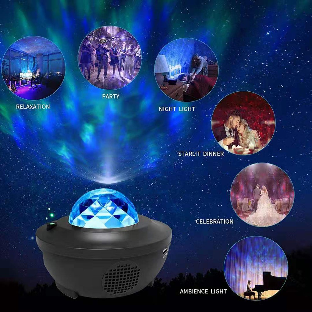 LED Colorful Starry Projector Blueteeth USB Voice Control Music Player Projection Lamp