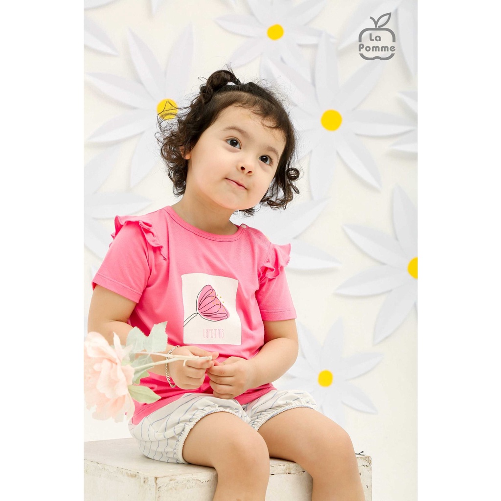 Bộ La Pomme cộc tay chất vải Modal cao cấp mềm mịn thoáng mát thấm hút tốt hoa tulip cho bé trai bé gái SS211