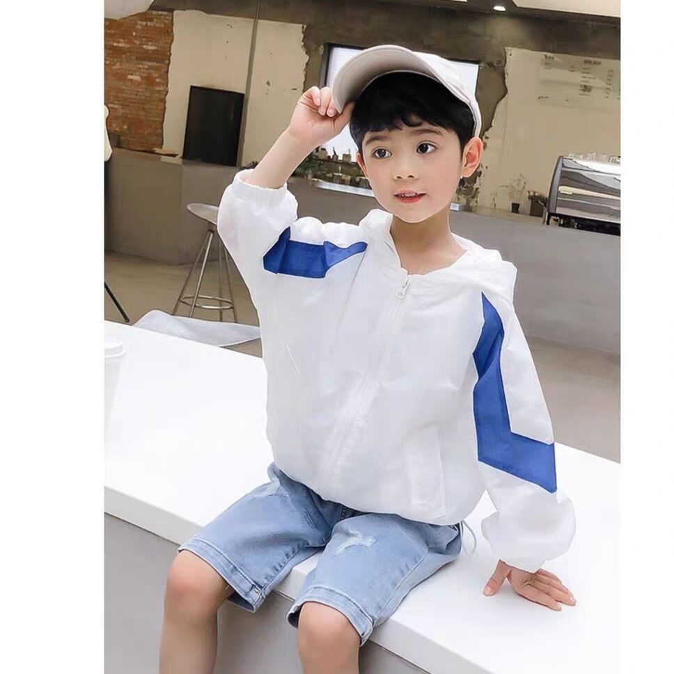 Áo chống nắng thoáng mát thoải mái thiết kế có mũ kiểu dáng đơn giản dành cho trẻ em