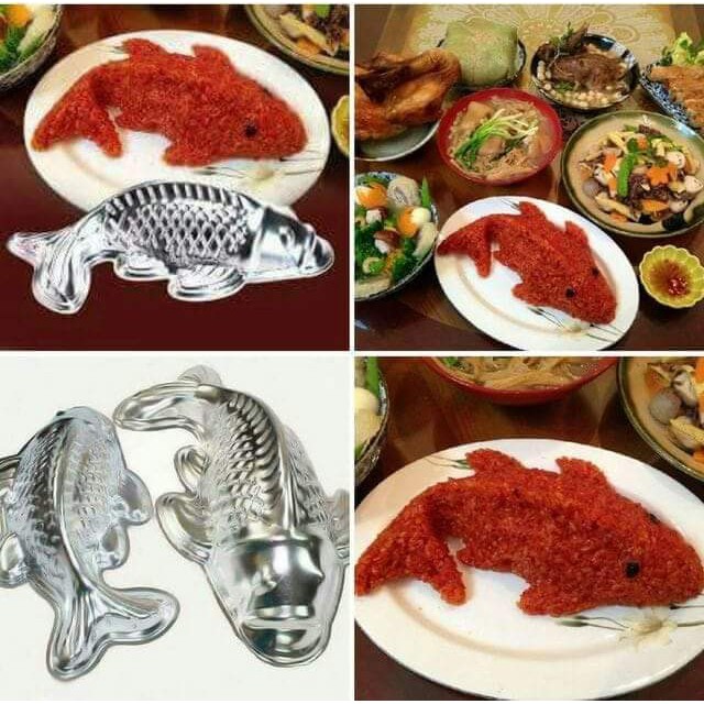 Khuôn cá chép ép xôi, cơm, đổ rau câu