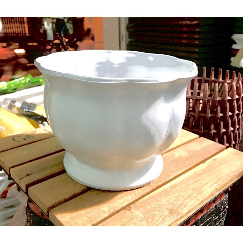 (18x13cm) Chậu nhựa cứng cao cấp trái bí vành hoa đế cao loại đẹp_Chậu Nhựa để Bàn trồng Hoa cây kiểng