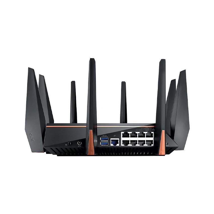 Bộ phát wifi Asus GT-AC5300 Ba băng tần, Chuẩn AC5300 (Chuyên cho gaming, 4K streaming. Với vi xử lý Quad-core 1.8Ghz)