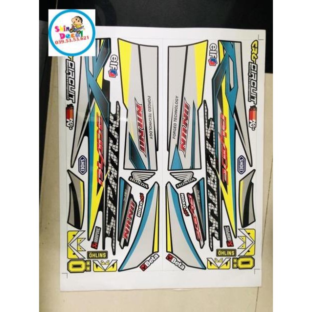 Tem rời wave blade 110 chữ R 3 lớp ko bay màu
