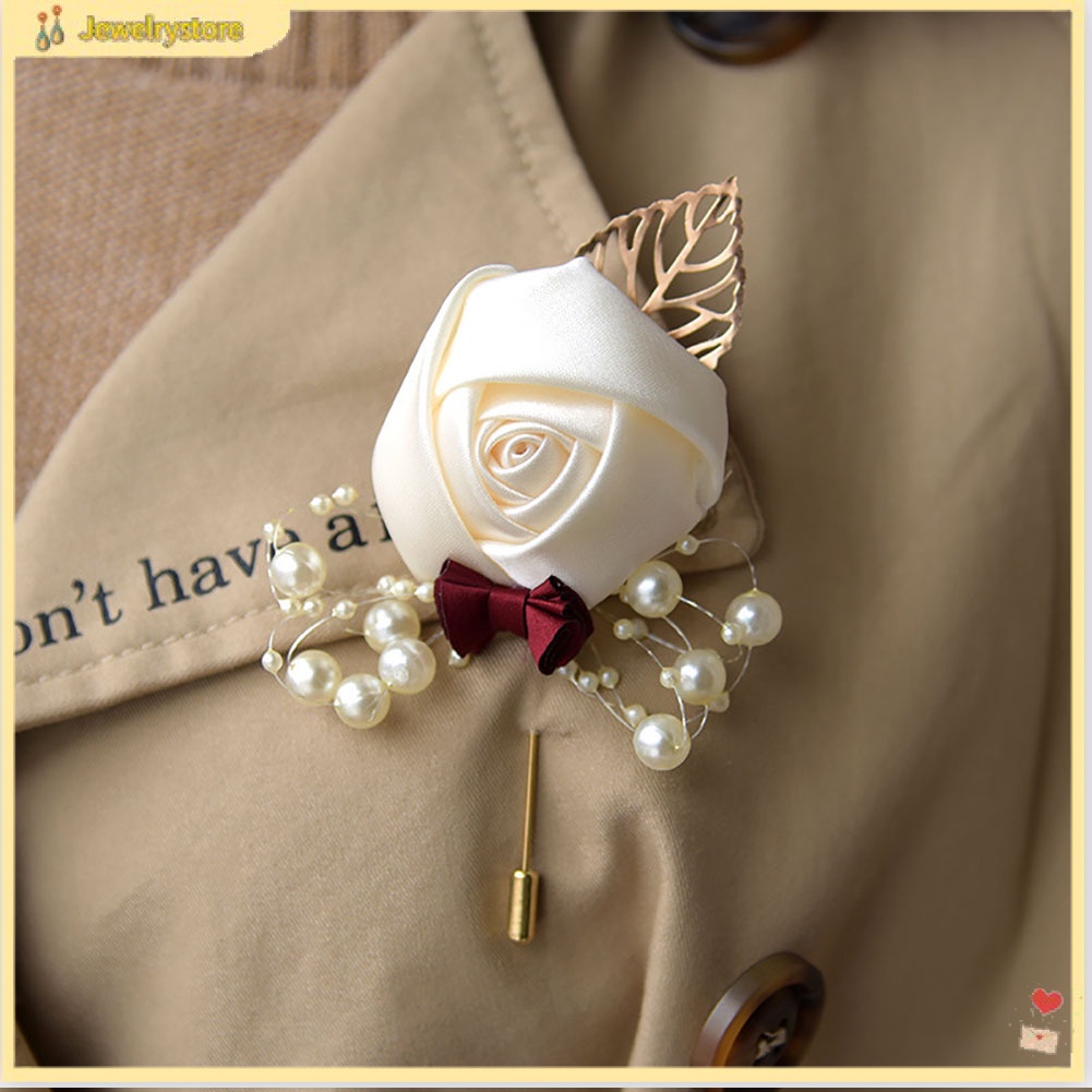 Tag cài áo hoa hồng quý phái