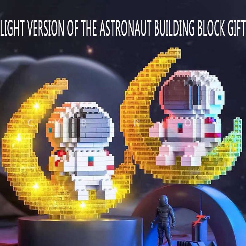 Mô hình 3d phát sáng Bộ đồ chơi xếp hình Đèn ngủ phi hành gia  động vật dễ thương