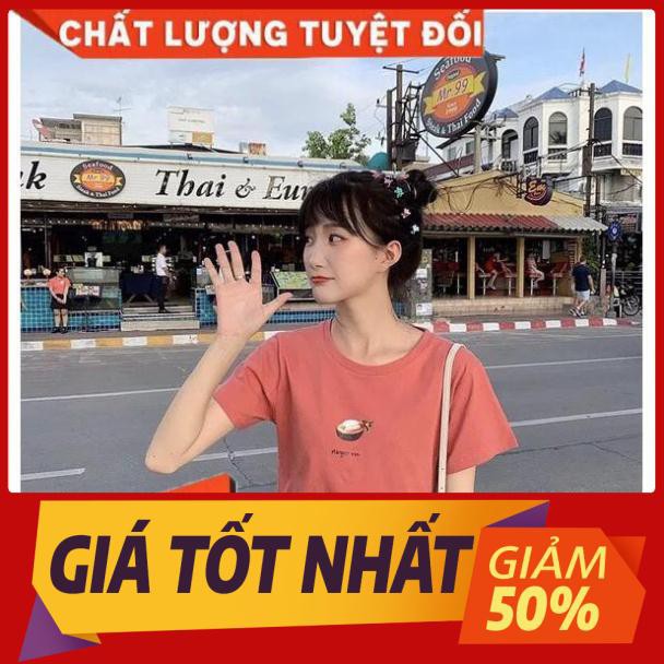 [HÀNG CÓ SẴN] - Áo thun nữ trơn hoa quả mùa hè hàn quốc 7 màu vintage