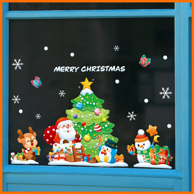 Decal dán tường decor cây thông noel QR219640 trang trí tết noel giáng sinh