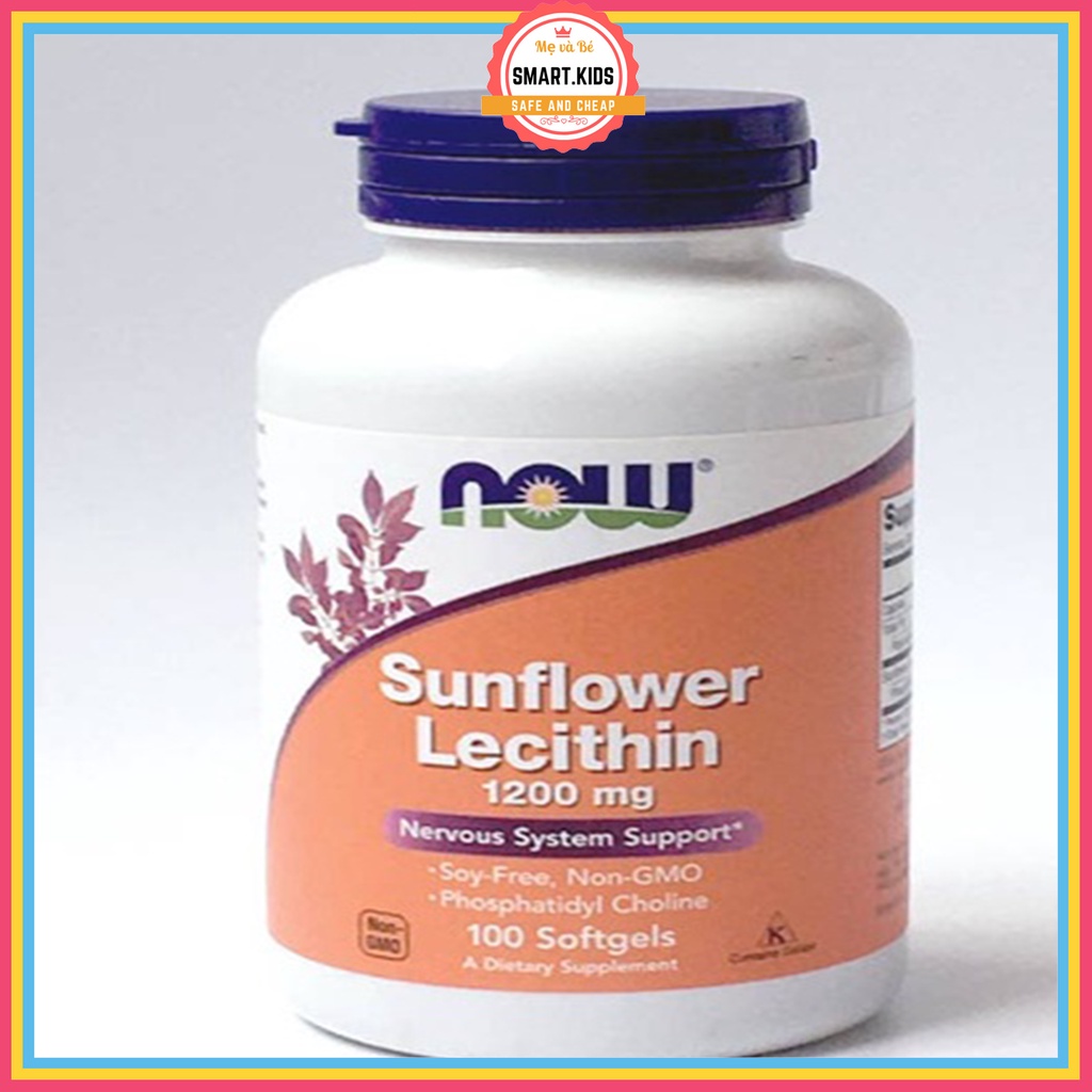 Viên uống chống tắc tia sữa Lecithin 1200mg Now Sunflower Lecithin 100v
