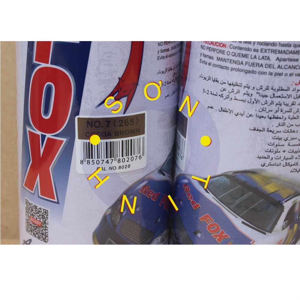 Sơn xịt RED FOX Thái Lan màu Nâu socola COCOA BROWN 265 (No. 07) - 1 chai