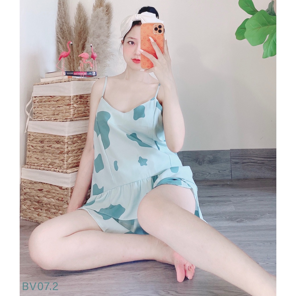 Bộ Ngủ Hai Dây Baby Lụa Satin Cao Cấp - Bộ Đồ Pijama Boody BV06 | BigBuy360 - bigbuy360.vn