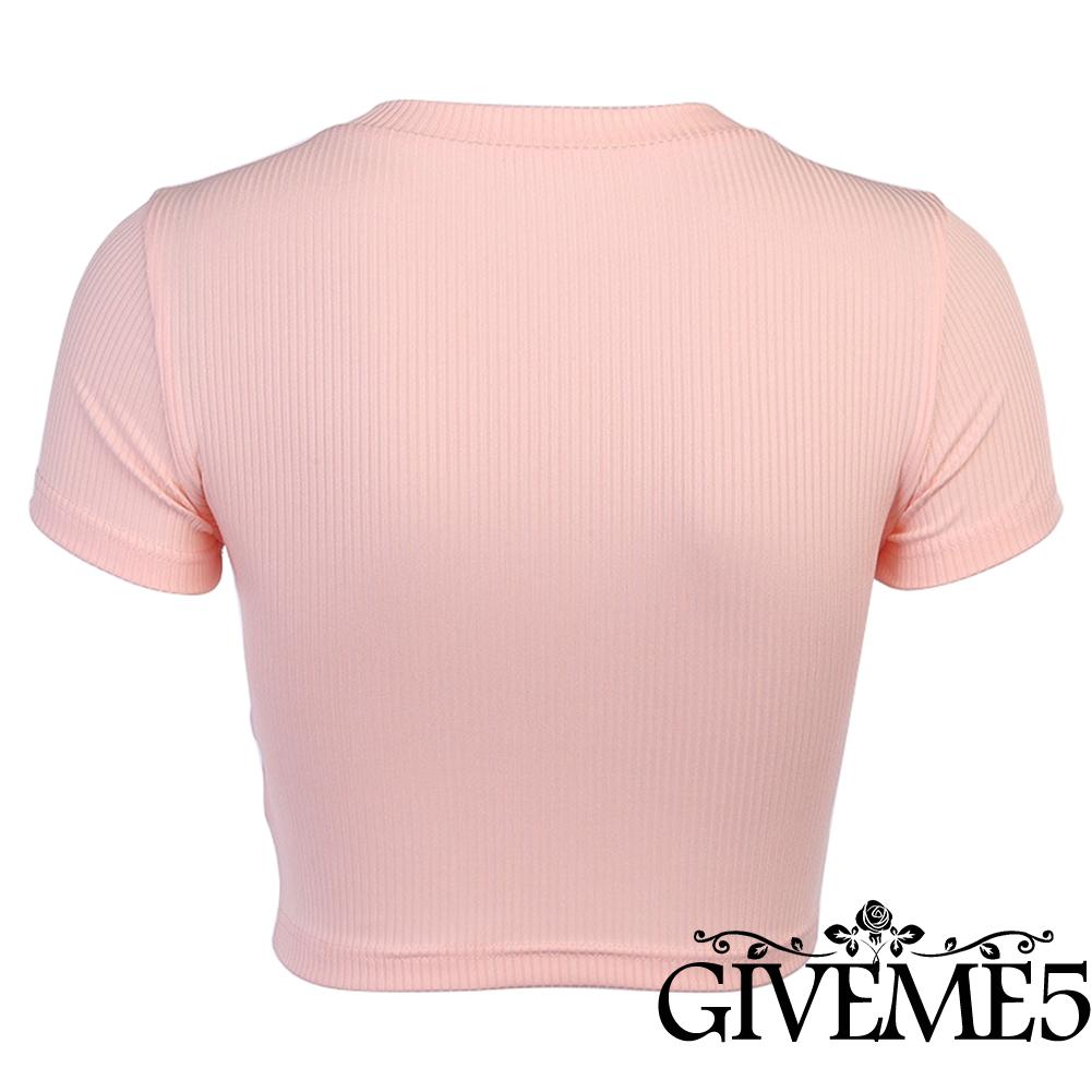 Áo Thun Nữ Ngắn Tay Cổ Tròn Thời Trang