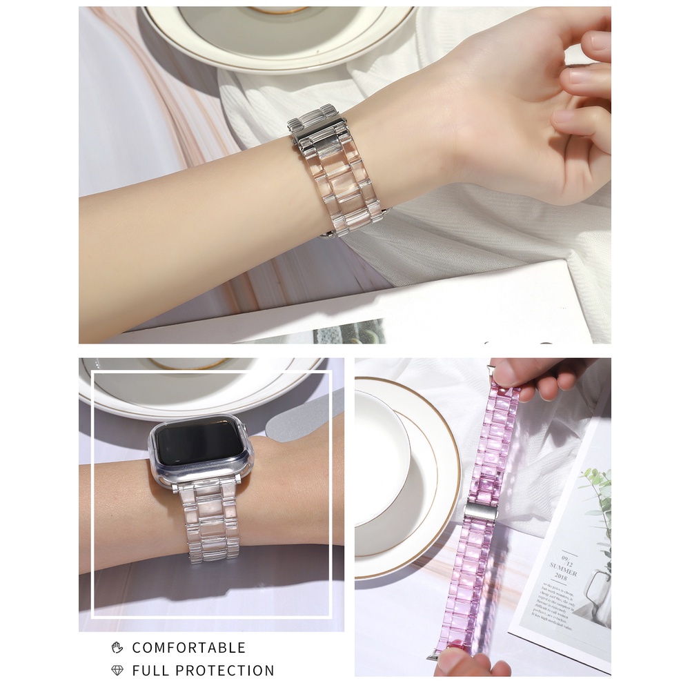Dây đeo trong suốt 20mm 22mm cho đồng hồ Samsung Galaxy Watch Active 2/S4/42mm 46mm/Watch3 41mm 45mm/Watch4/Gear S3