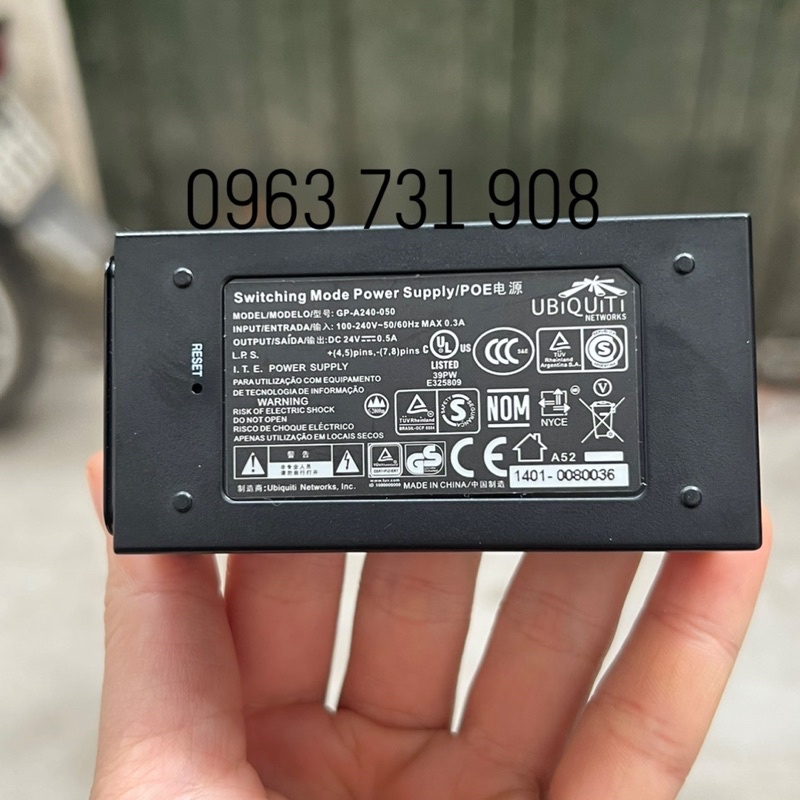 Adapter nguồn poe 24v 0.5A wifi UniFi chính hãng