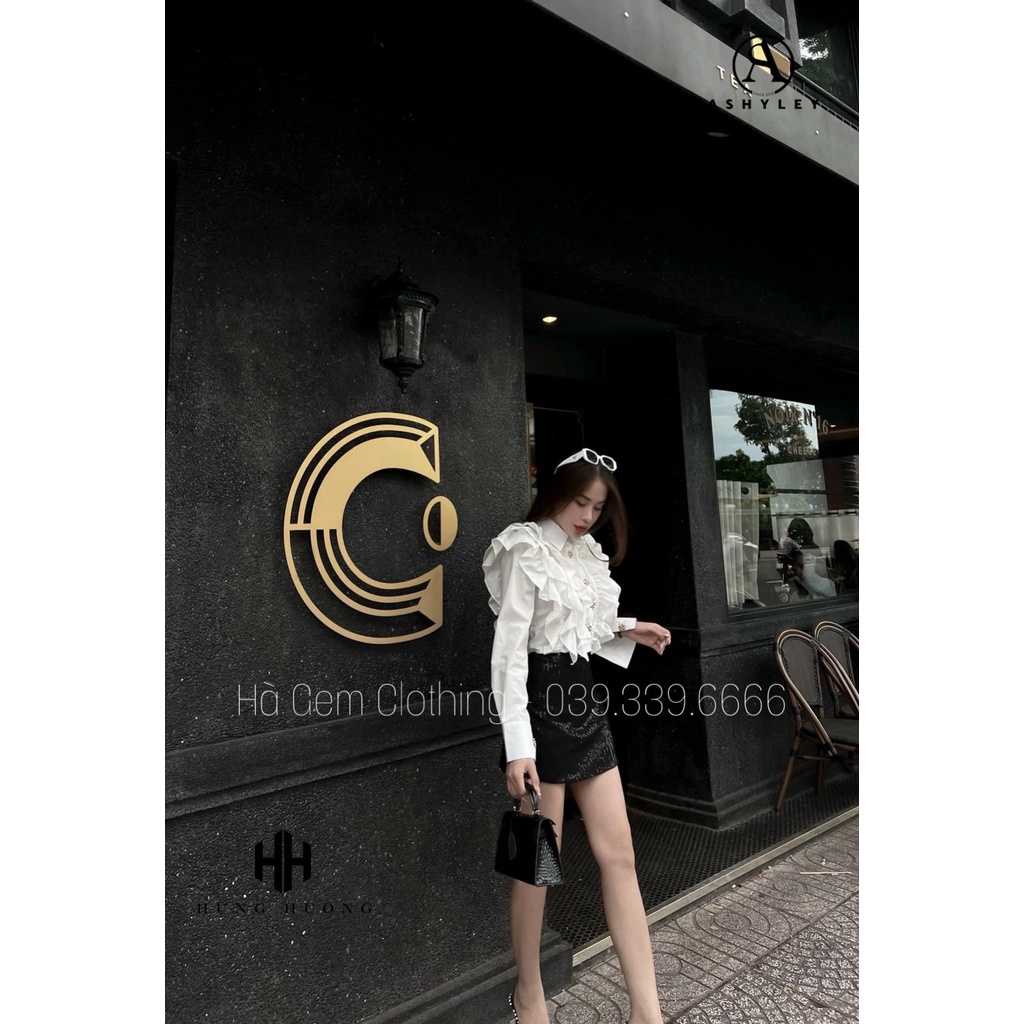 SET ÁO SƠ MI BÈO NGỰC CHÂN VÁY KIM SA HOT HIT