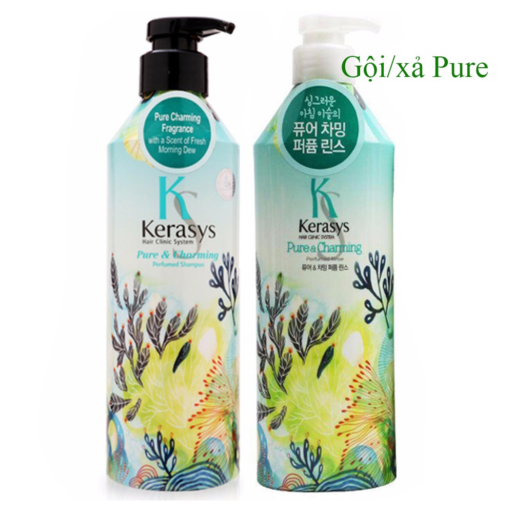 Dầu Gội/Xả Nước Hoa Tinh Chất Hoa Nhài Kerasys Lovely & Romantic Hàn Quốc 600ml - Hàng chính hãng