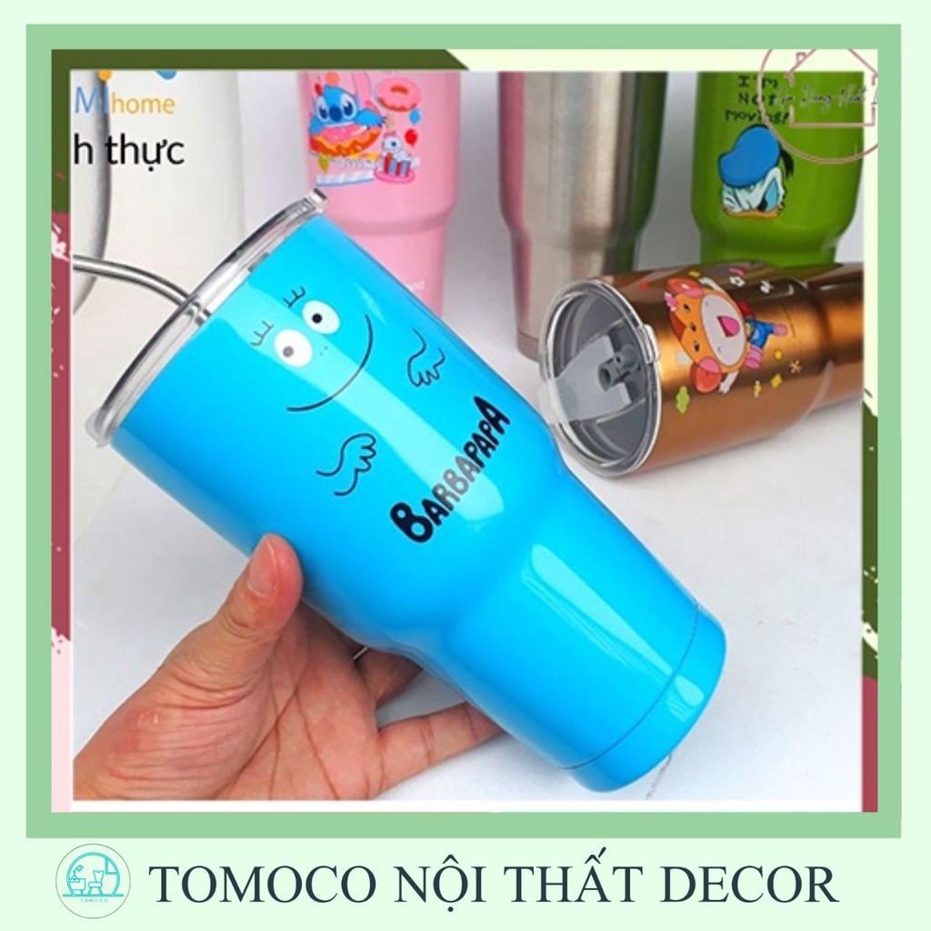 Ly giữ nhiệt Thái Lan 900ml đã kèm Ống hút bình cốc cách nhiệt inox cao cấp