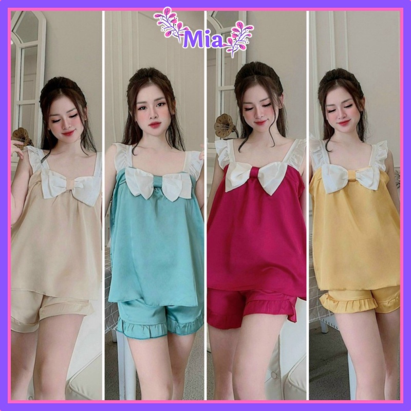 2D2 Đồ Bộ Ngủ 2 Dây Nơ Trắng Baby #Đồ Ngủ | Đồ Bộ Nữ | Váy Ngủ | Pijama | Pizama | Pyjama - ``