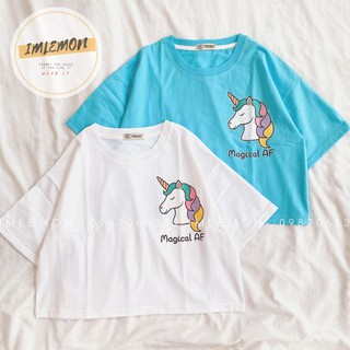 Áo Croptop nữ độc giác thú nhiều màu