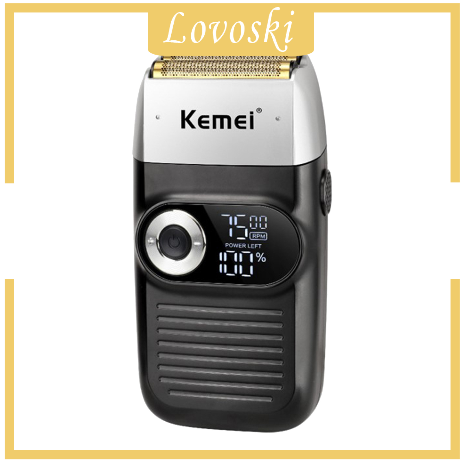 [LOVOSKI]Washable KM-2026 Electric Shaver USB Rechargeable Razor Beard Trimmer Rock Black