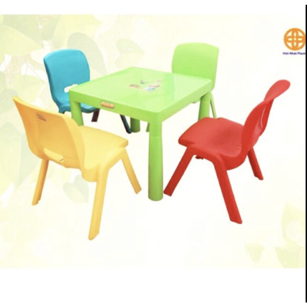 Bộ Bàn Ghế Học Sinh Cho Bé Nhựa Đúc Chắc Chắn, Bộ Bàn Ghế Trẻ Em Đa Năng