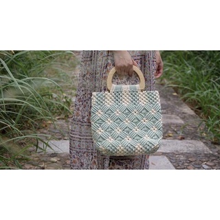 Bộ quai gỗ làm túi xách handmade, macrame